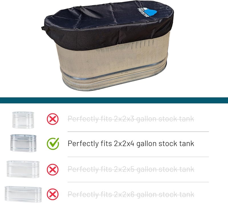 Polar Protector 2 X 2 X 4 Stock Tank Cover Ice Water Therapy Ice Bath Cold Water Cover Fits Galvanized Tank Waterproof Rip Proof Tough Keeps Tanks Clean Raised Garden Bed Cover - Image 2